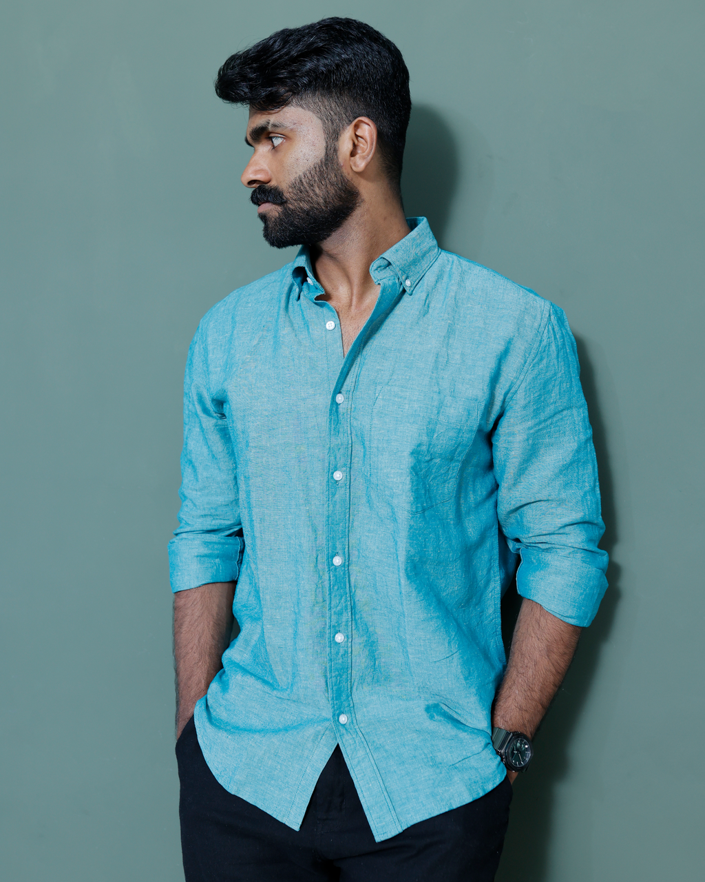 Essential Linen Coastal Green
