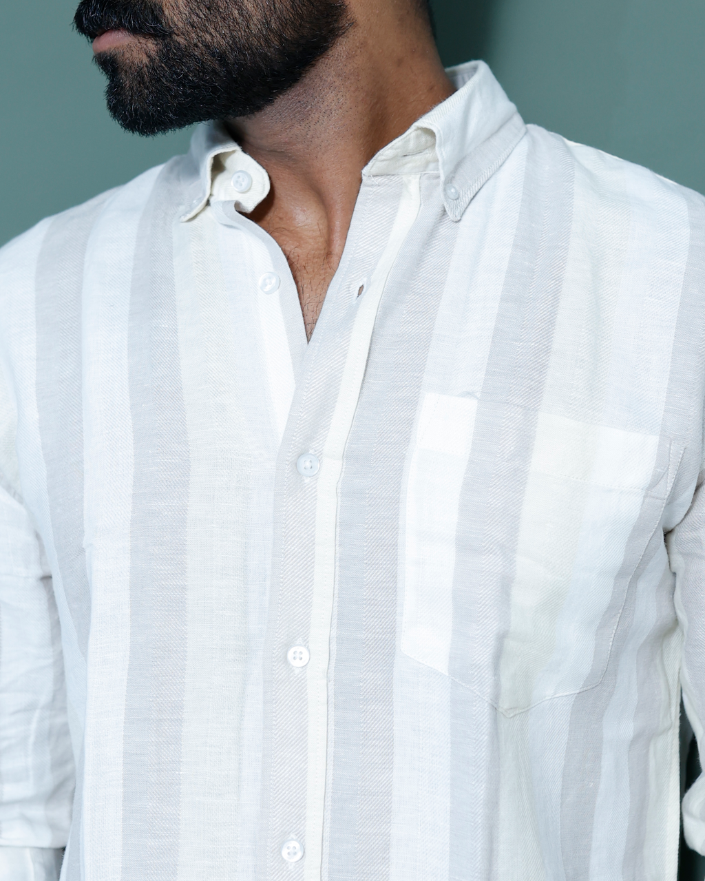 Essential Linen Ivory Stripe
