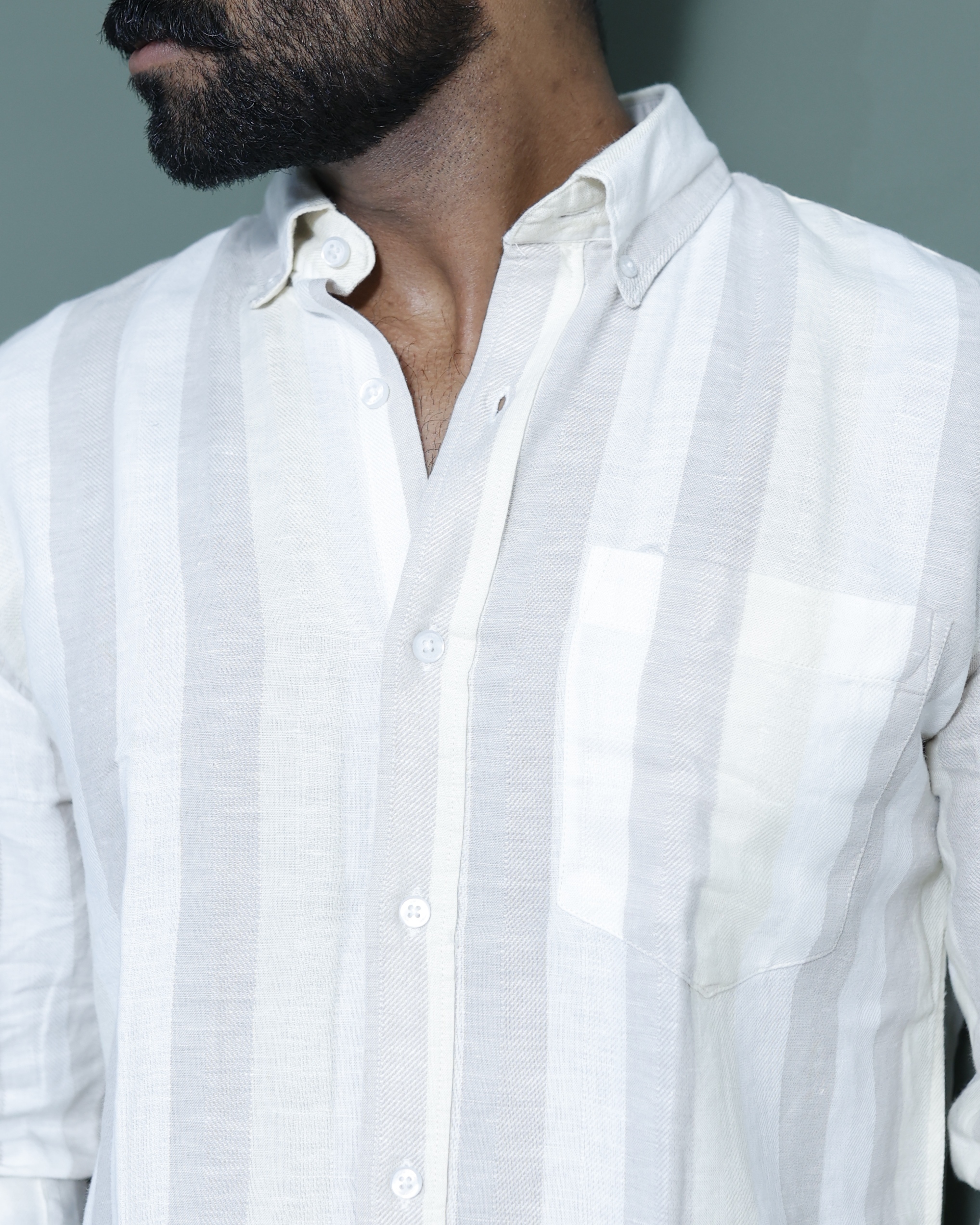 Essential Linen Ivory Stripe